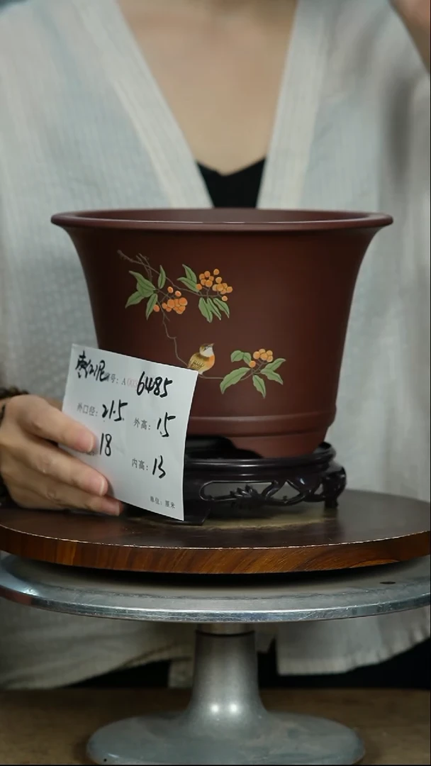 紫砂花盆6485+s紫砂花盆紫砂