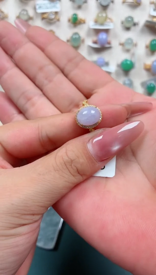 银S925镶嵌戒指翡翠立*?.