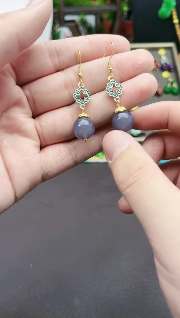 【闪购商品】玛瑙/玉髓耳钉银S925镶嵌327000