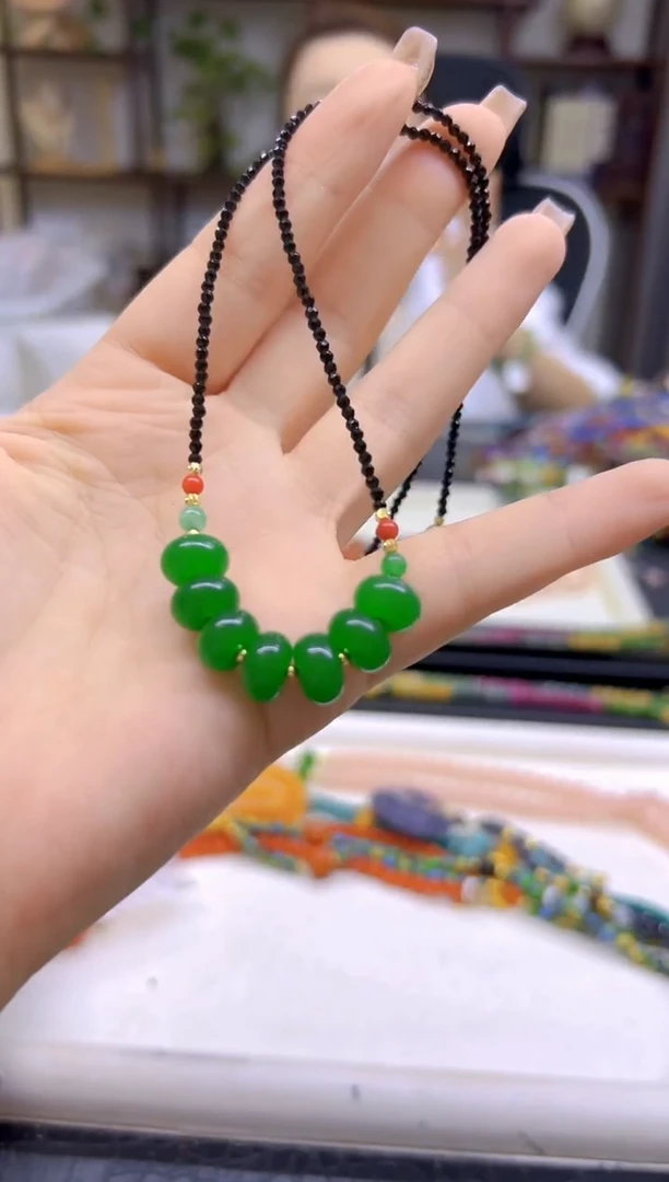 翡翠未镶嵌项链DIY款X365