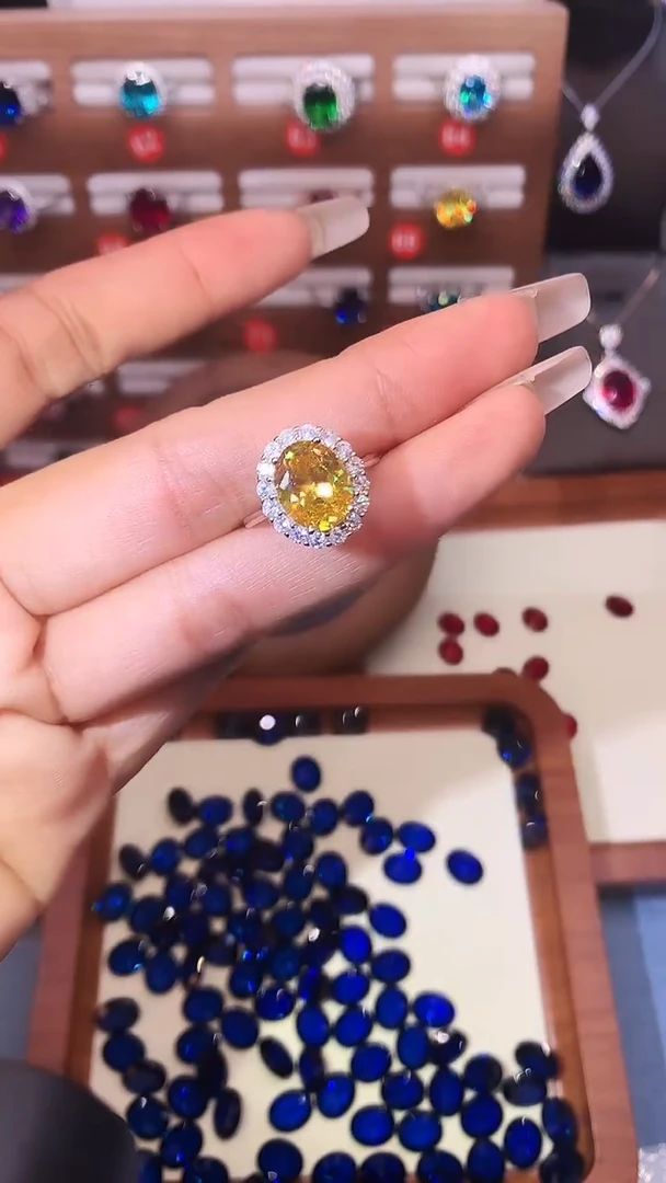 银S925镶嵌戒指碧玺........