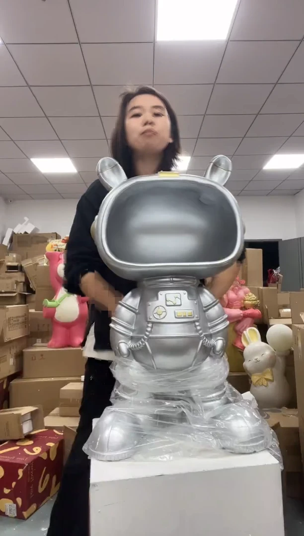 树脂潮酷图收纳落地摆件