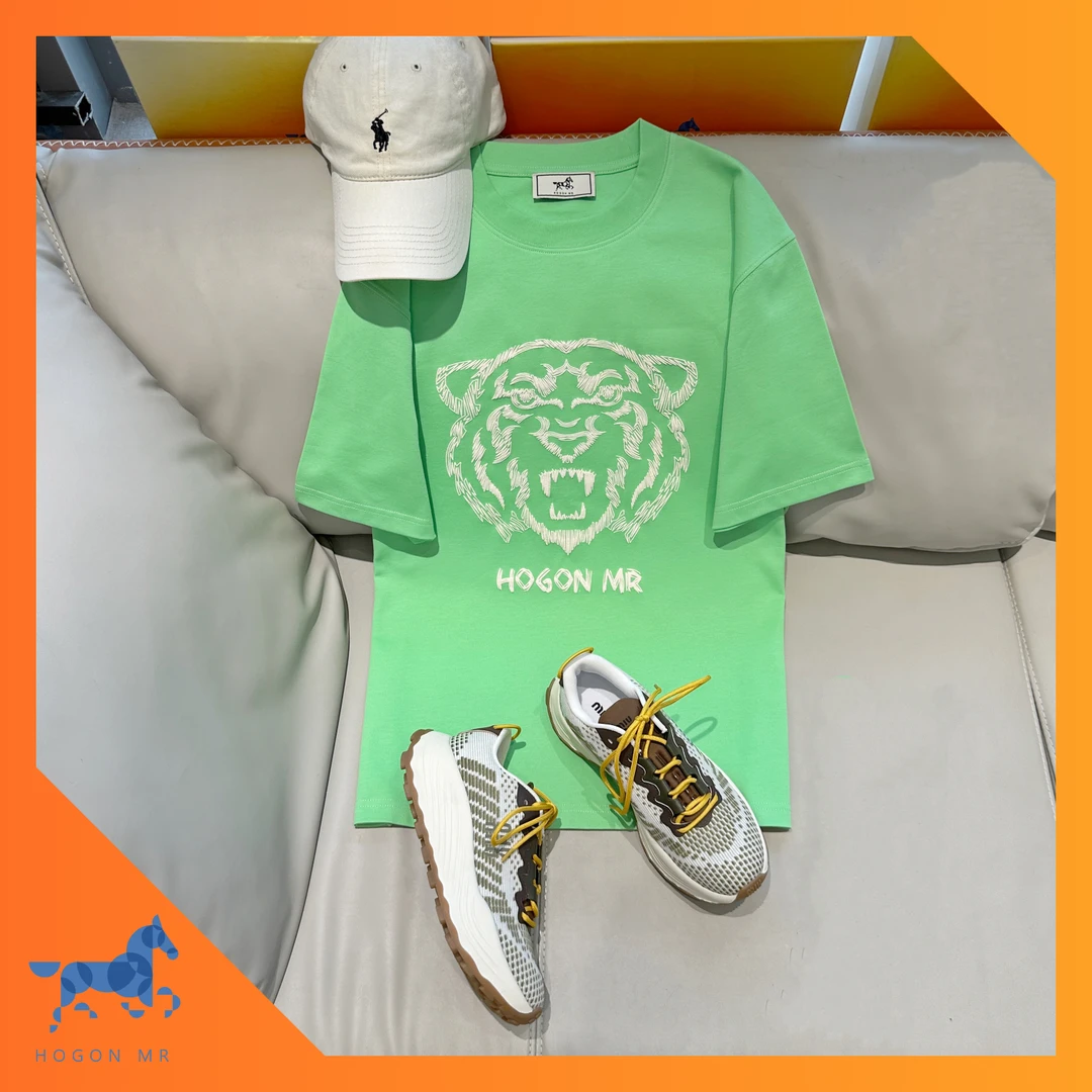 HOGON MR｜【新品】立体老虎淋胶T恤圆领情侣宽松短袖时尚休闲潮流