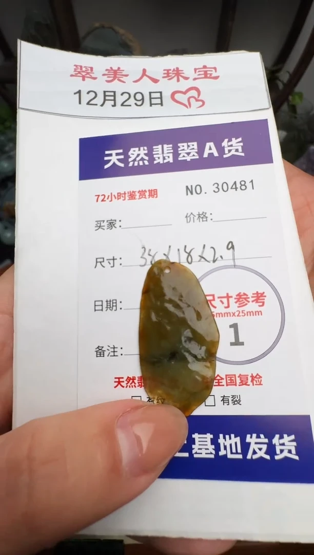 颈饰未镶嵌翡翠原石30481