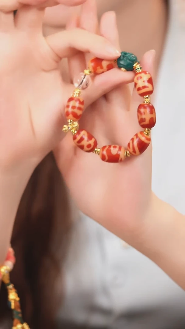 玛瑙/玉髓（覆膜）颈饰未镶嵌柒木珠宝