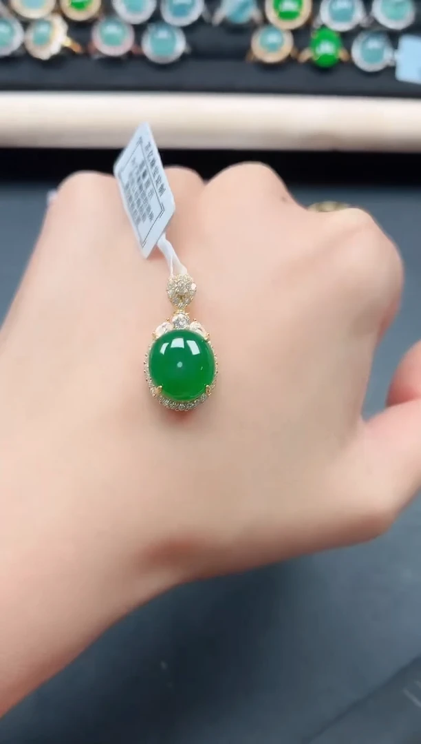 翡翠戒指银S925镶嵌111111