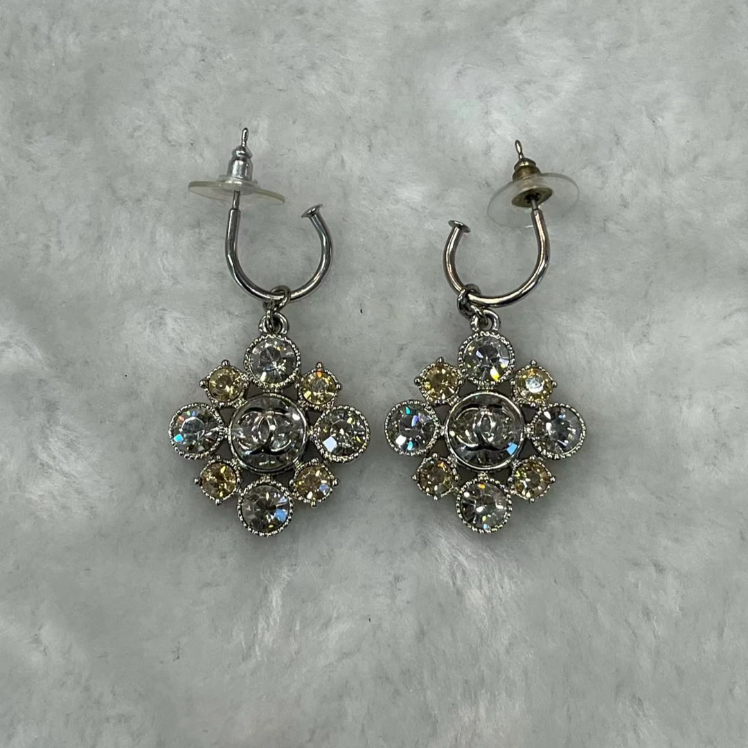 99新 Chanel/香奈儿 Chanel 香奈儿 满钻耳环 中古耳坠