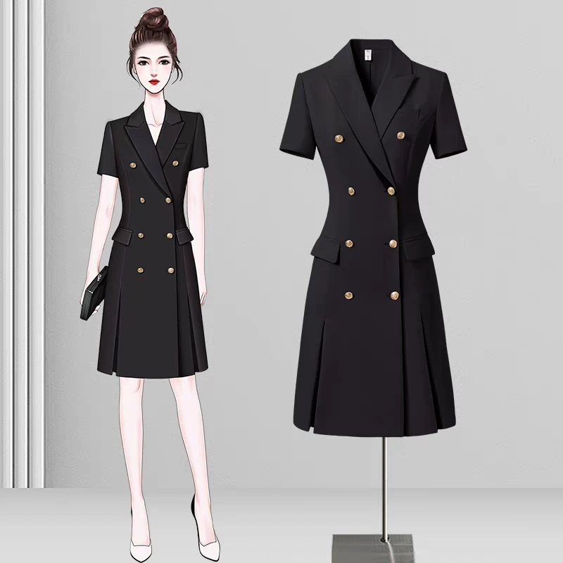 XJWSRY/轩骏高档职业西装连衣裙气质短袖适合女性职场正式场合