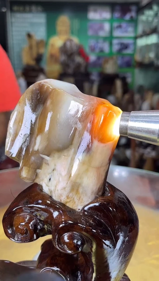 缅甸天然树化玉摆件