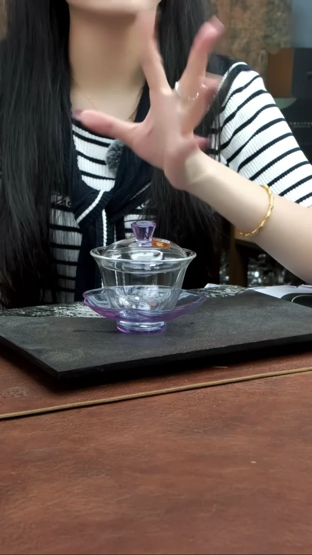 禾器 咏荷盖碗 浅紫色