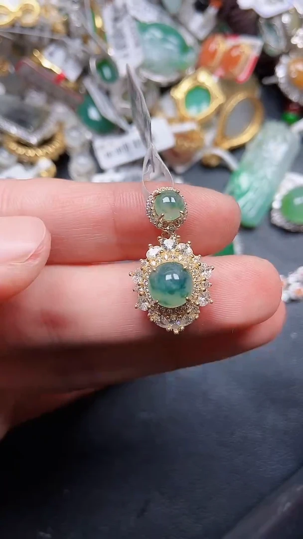 颈饰银S925镶嵌翡翠6575