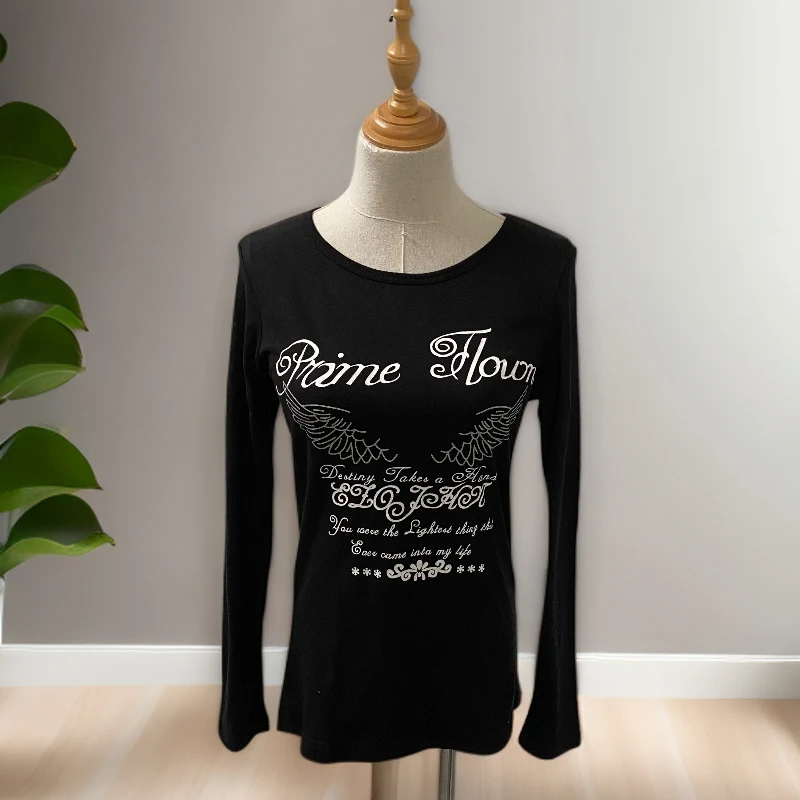 8C137  秋季百搭女士圆领T恤   （图案随机)