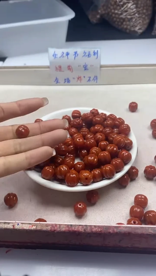 【闪购商品】南红玛瑙颈饰银S800镶嵌x1266南红柿子红瓜珠11mm*1个