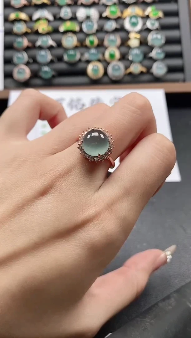 银S925镶嵌戒指翡翠51511