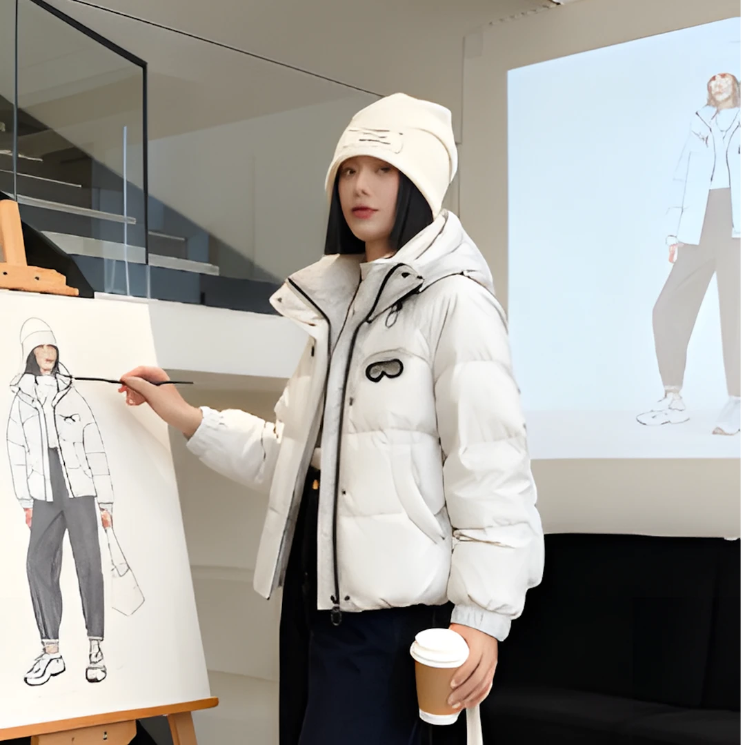 T801连帽棉服女短款2025新款秋冬小个子棉服外套上衣面包服潮