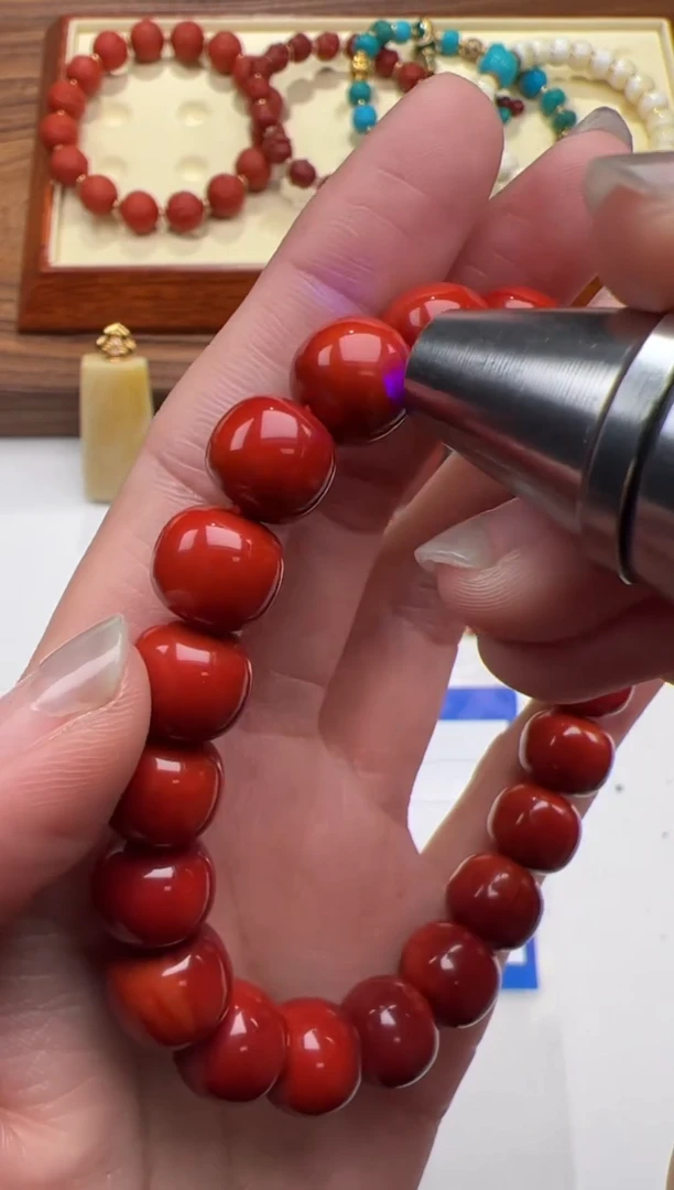 18K金镶嵌绿松石手串手串鼓*～手串手串