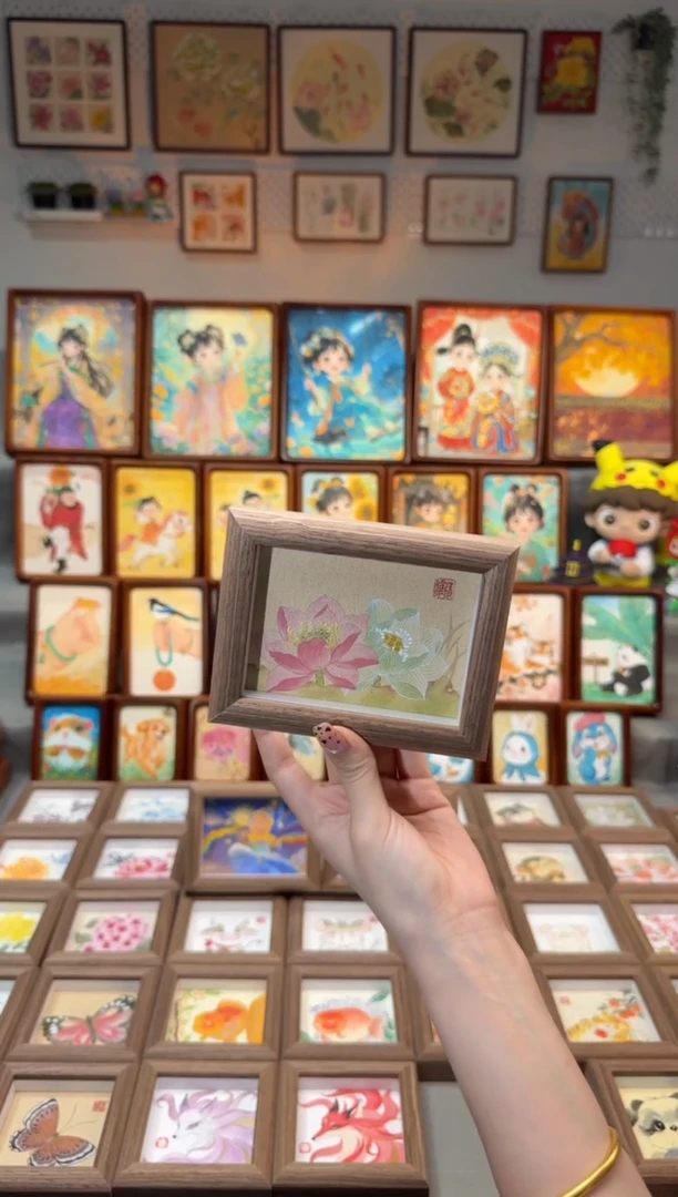 国画双荷花 手绘国画13