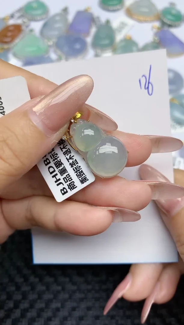 【闪购商品】翡翠颈饰18K金镶嵌天然A货翡翠 126