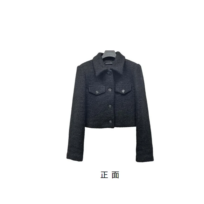 MAOKAI女装小香风套装复古翻领毛呢外套M23482601