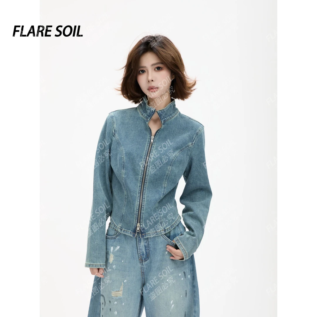 【FLARE SOIL】（现货）修身宽松秋款女装短外套长袖复古秋季T529A