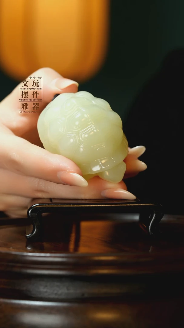 玉《长寿安康》手把件摆件