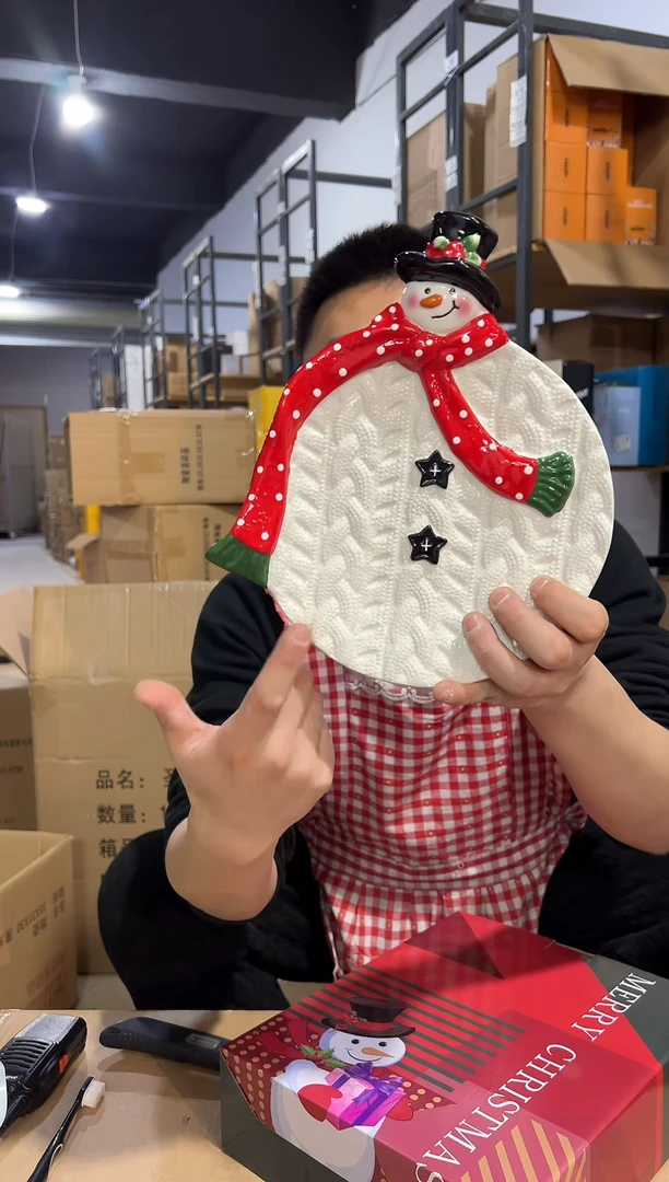 【闪购商品】杯特雷西原盒雪人盘子A