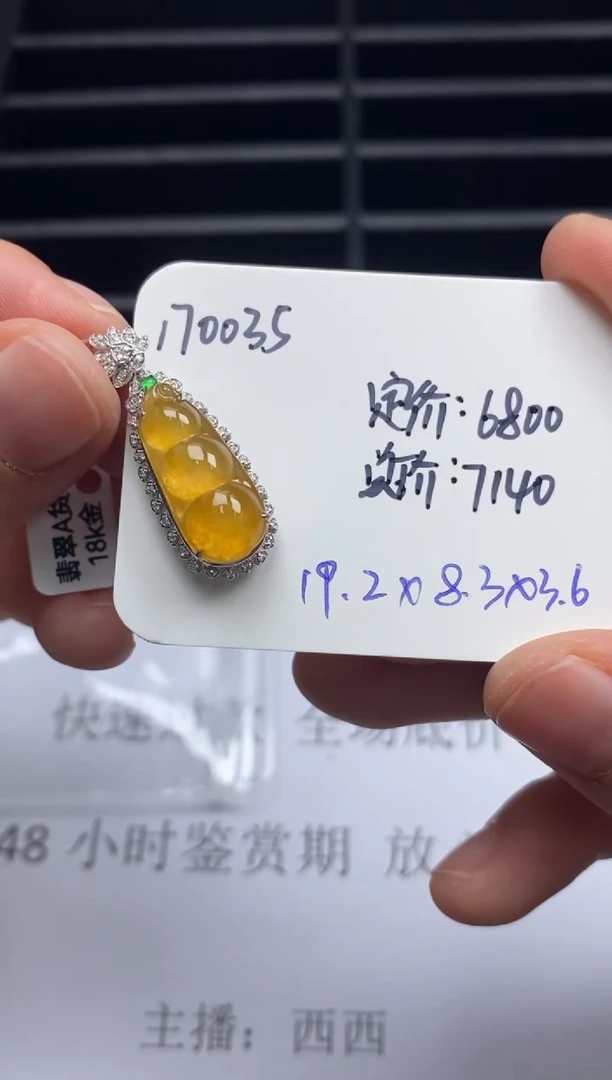 吊坠(不含链)18K金镶嵌翡翠170035
