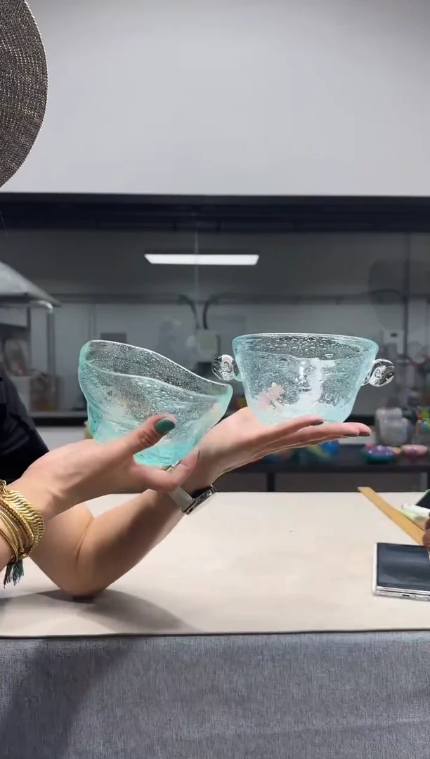 慕忆家手作琉璃花瓶不耐高温