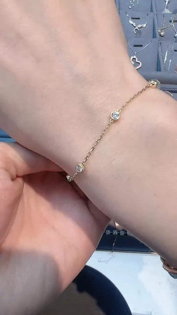 【闪购商品】钻石手链18K金镶嵌手链