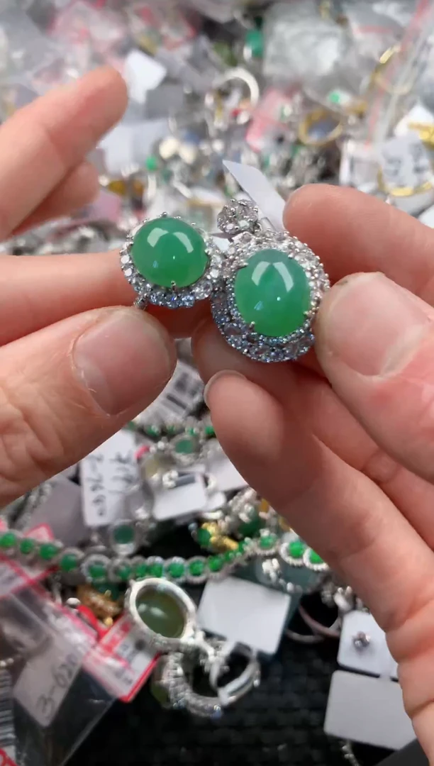 银S925镶嵌戒指翡翠555   5