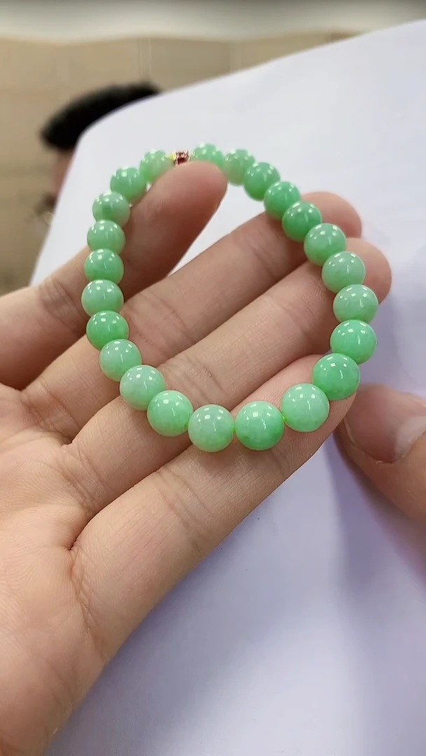 【闪购商品】定制翡翠未镶嵌5152bb-毛货手串86