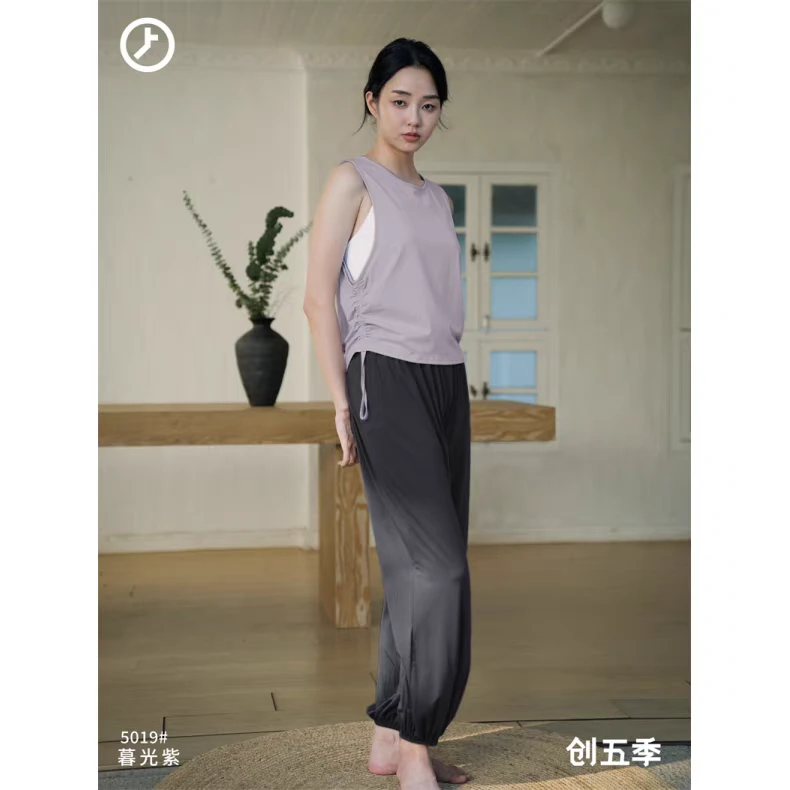 女士宽松显瘦薄款抽绳运动背心户外跑步训练瑜伽健身适用夏季