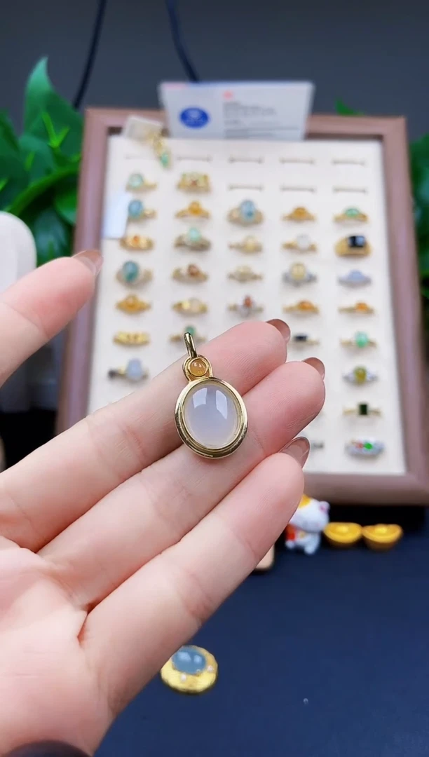 颈饰银S925镶嵌翡翠12