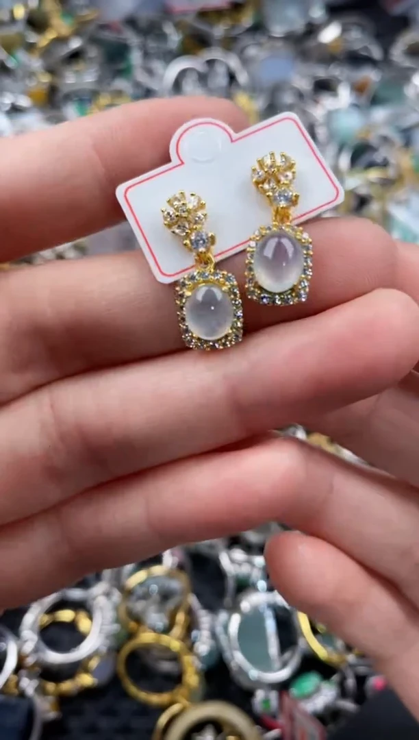 银S925镶嵌戒指翡翠10   9