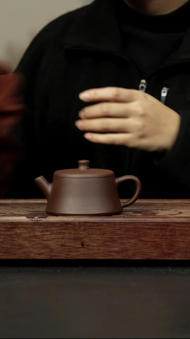紫砂茶壶老紫泥 云柱