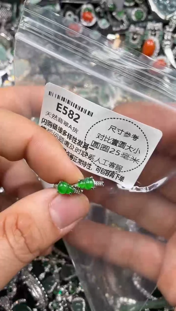 颈饰未镶嵌翡翠E582耳扣