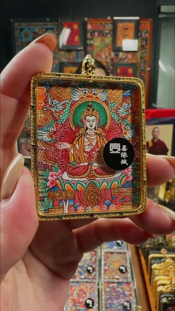 吊坠壹善缘城手绘唐卡大势至