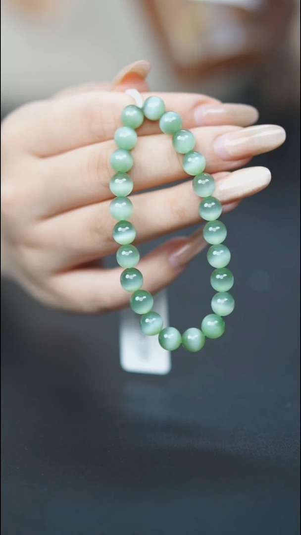 未镶嵌手串和田玉一线猫眼 HA00180