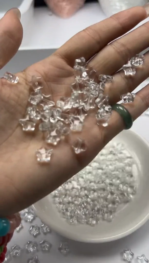 未镶嵌颈饰水晶x1382白水晶小星星8*6mm*15颗