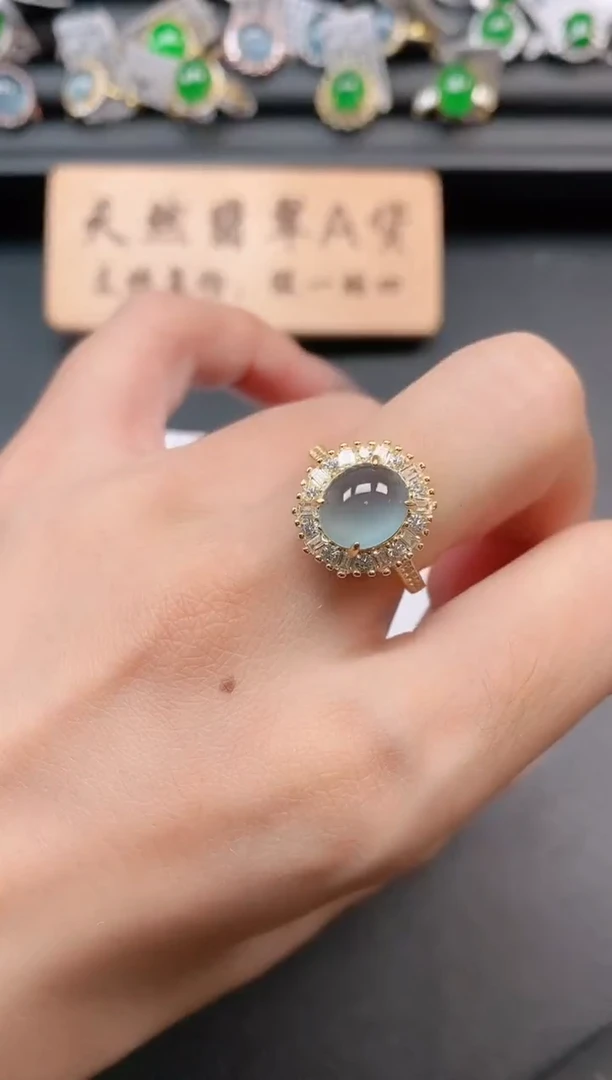 银S925镶嵌戒指翡翠11