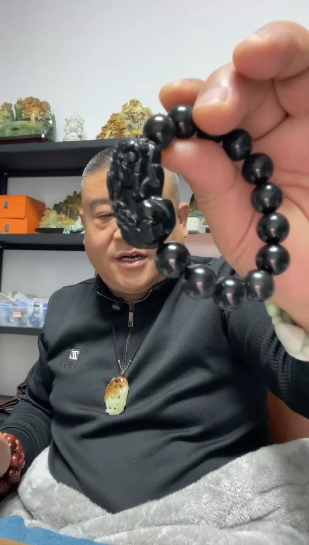 未镶嵌黑曜岩手串貔貅手串