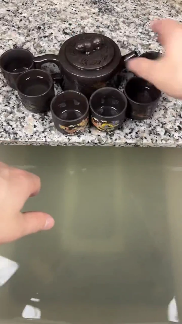 茶壶紫砂卧虎凤鸣龙凤呈祥一壶六杯变色套装