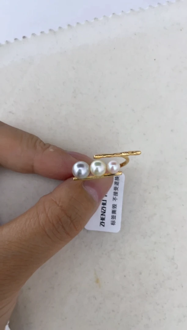 海水珍珠戒指银S925镶嵌戒指