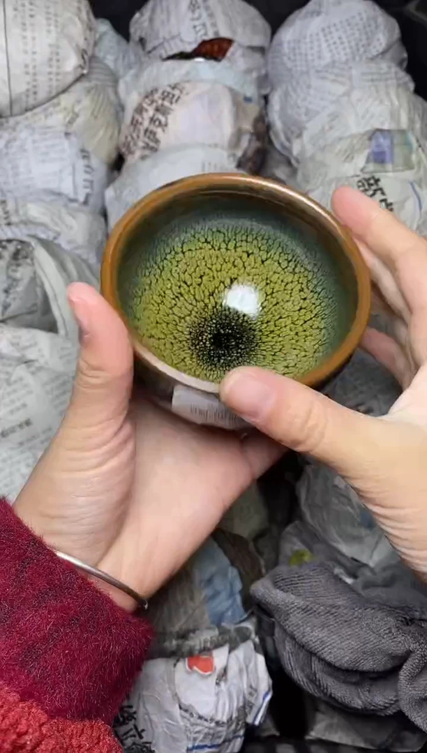 【闪购商品】茶盏绿鹧鸪 将军 盏三疯建盏茶器