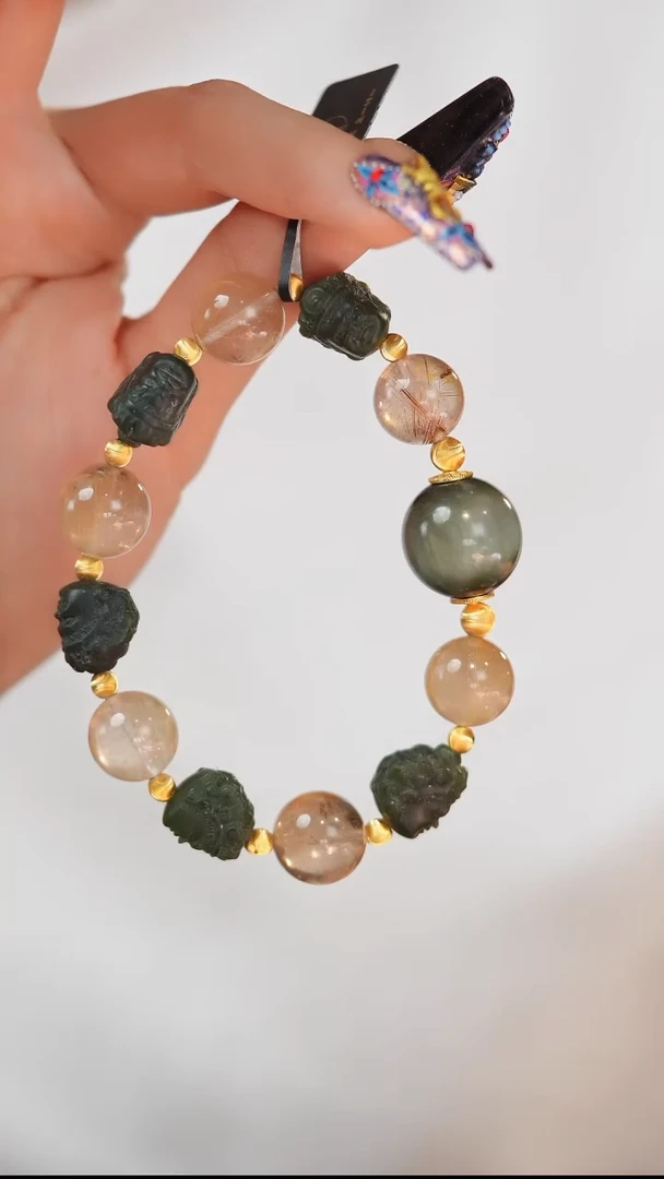 【闪购商品】水晶手串未镶嵌D2311S 红铜发绿兔毛