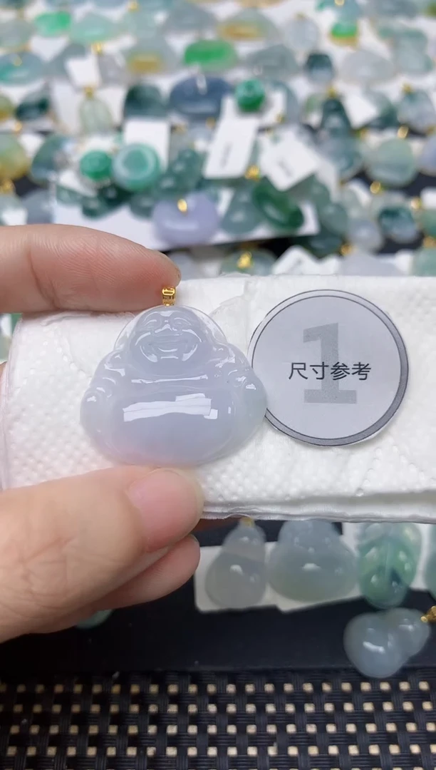 颈饰18K金镶嵌翡翠天然缅甸A货翡翠