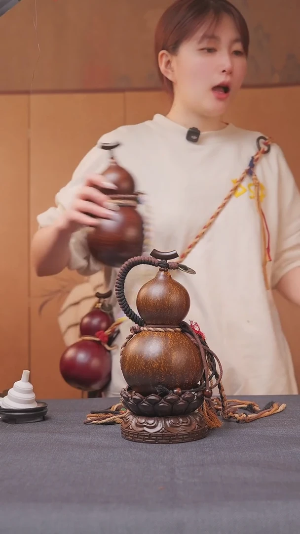 747号链接精品大漆葫芦现货现发[一物一拍]不包含莲花底座