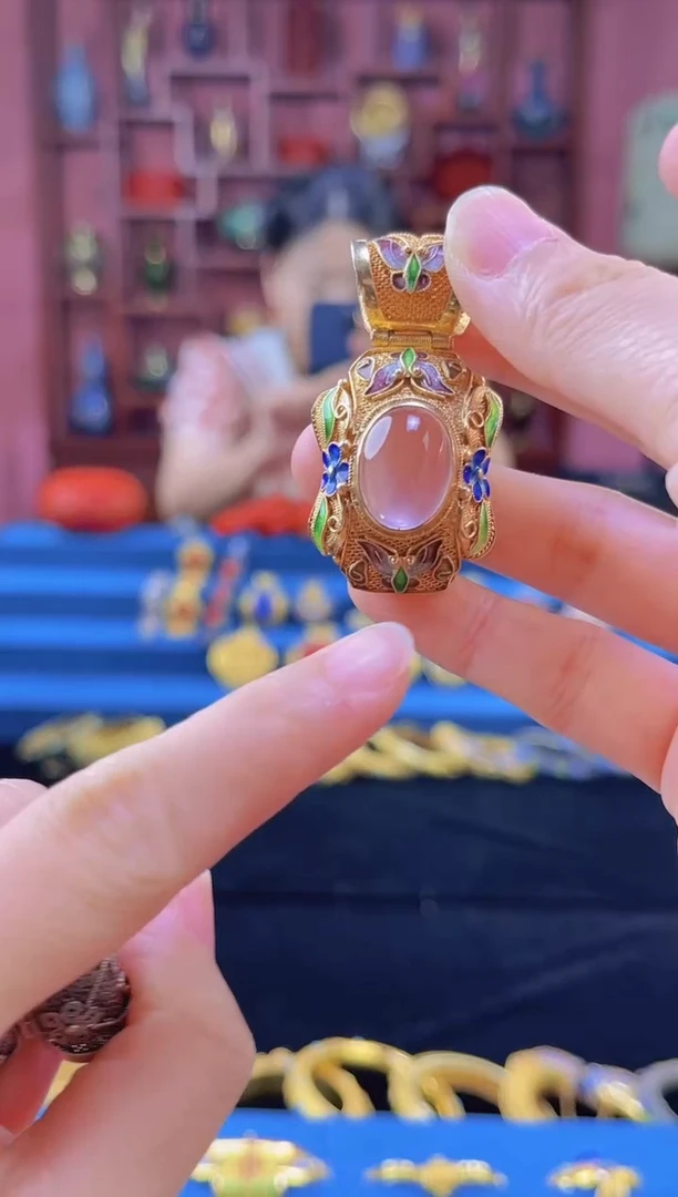 非遗技艺 花丝镶嵌戒指小蛮腰吊坠