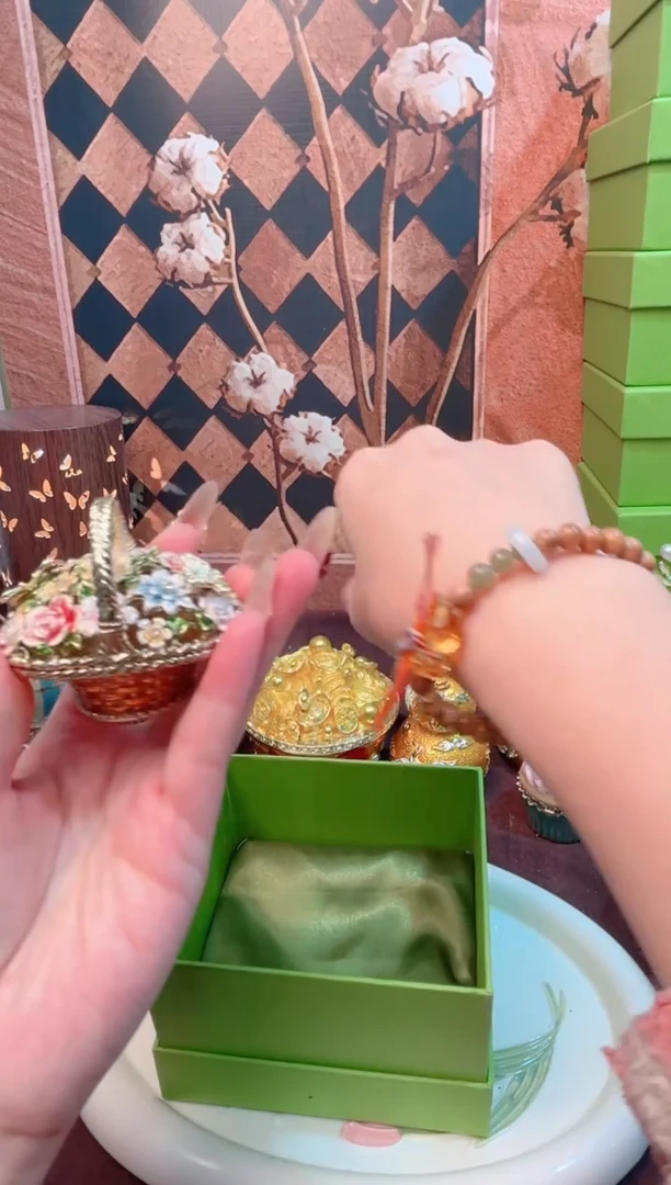 锌合金珐琅首饰盒默认微瑕拆盒不退～