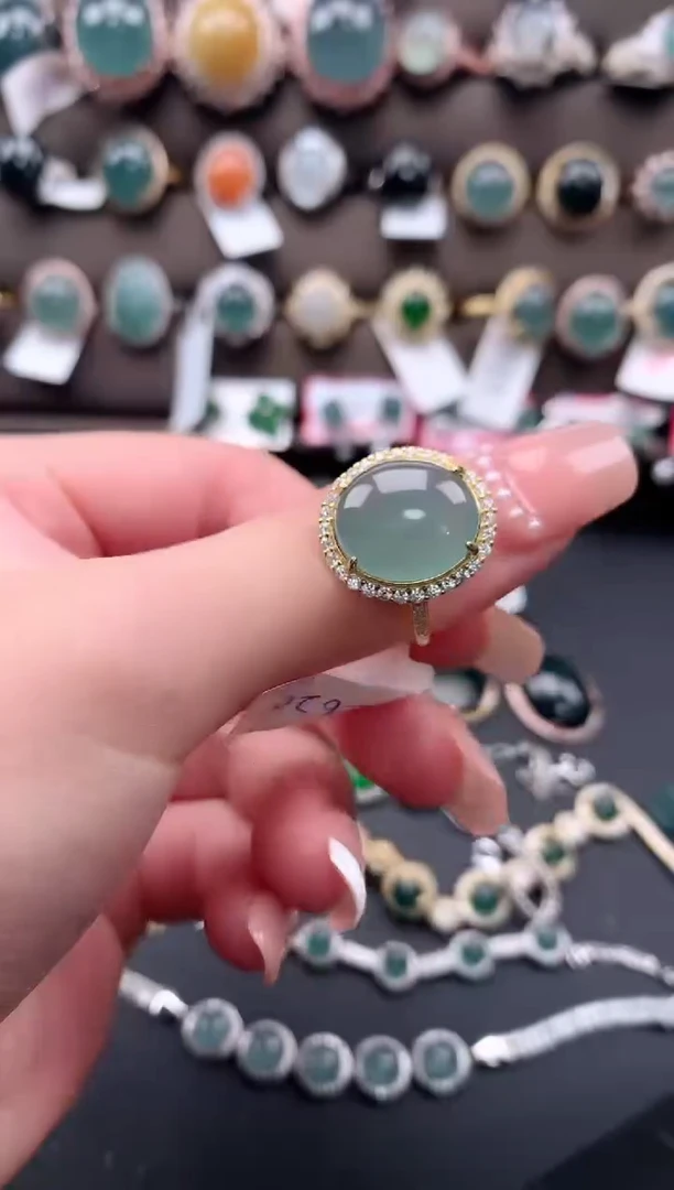 【闪购商品】翡翠戒指银S925镶嵌52141